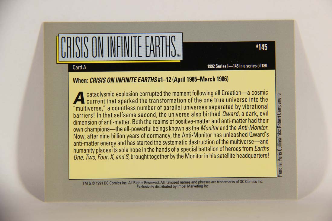 DC Cosmic 1991 Trading Card #145 Crisis On Infinite Earths Card A L013704