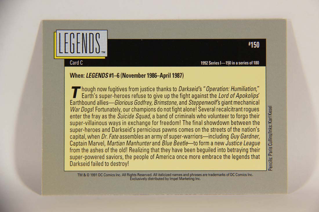 DC Cosmic 1991 Trading Card #150 Legends Card C L013709