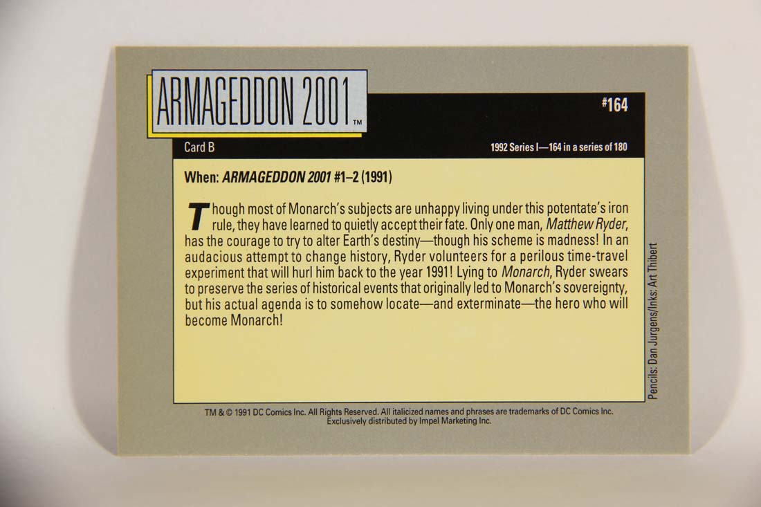DC Cosmic 1991 Trading Card #164 Armageddon 2001 Card B L013723