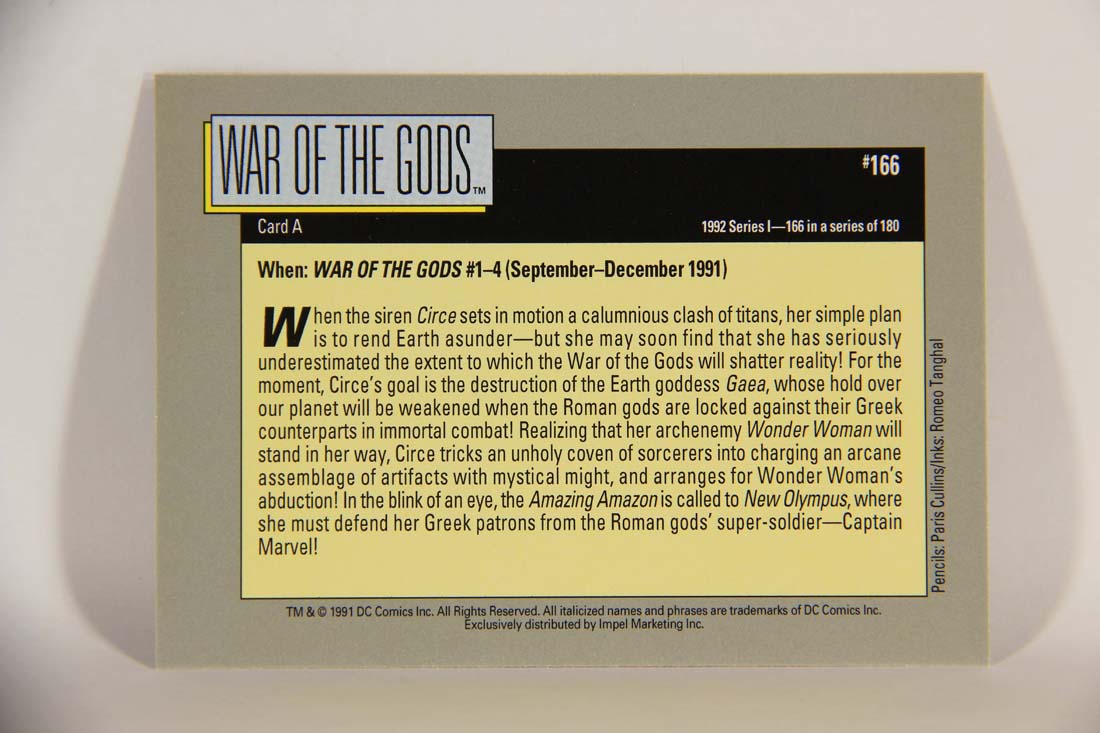 DC Cosmic 1991 Trading Card #166 War Of The Gods Card A L013725