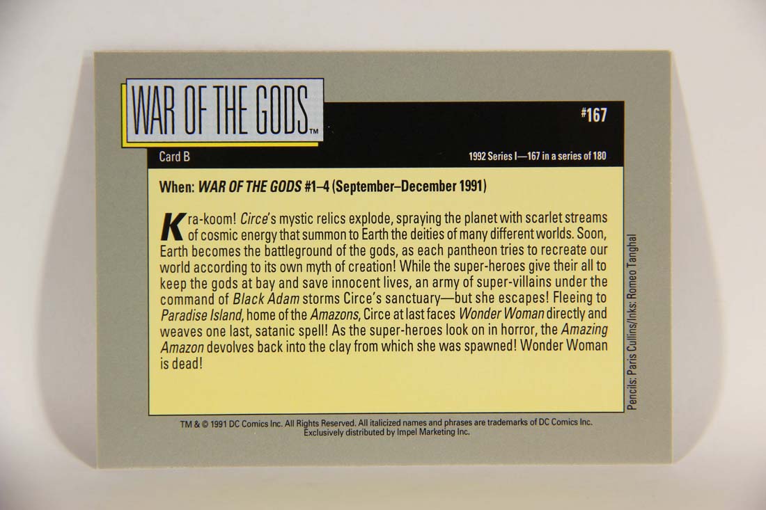 DC Cosmic 1991 Trading Card #167 War Of The Gods Card B L013726