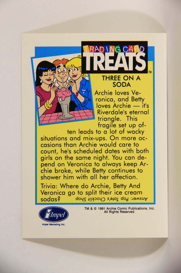 Archie Comics Treats 1991 Vintage Trading Card Three On A Soda ENG L013861