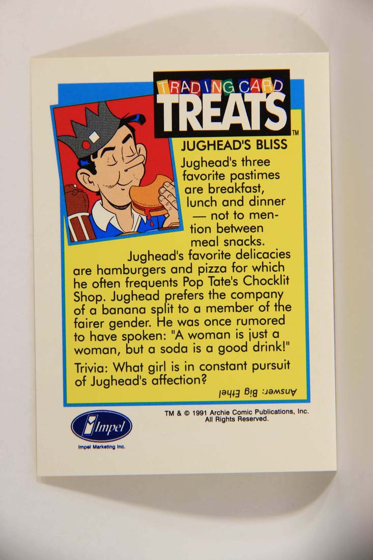 Archie Comics Treats 1991 Vintage Trading Card Jughead's Bliss ENG L013862