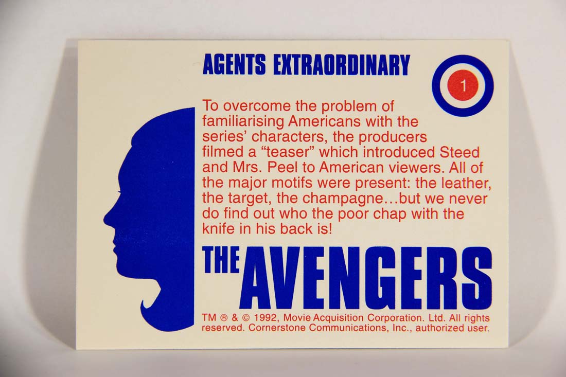 The Avengers TV Series 1992 Trading Card #1 Agents Extraordinary L013866