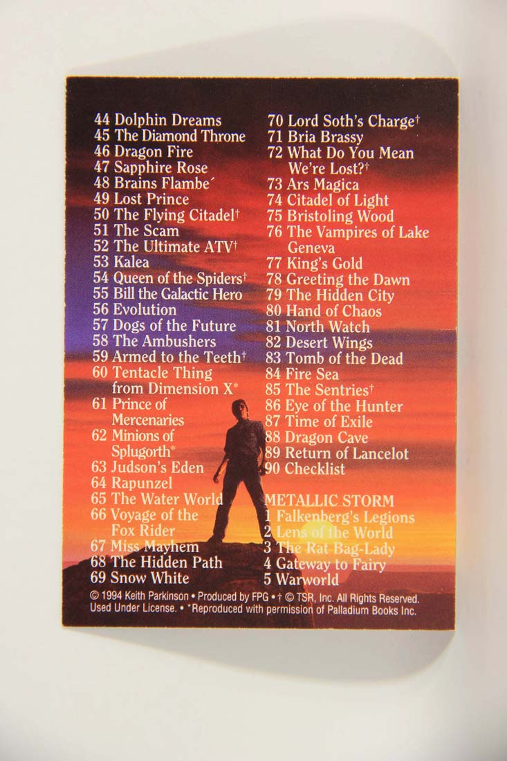 Keith Parkinson 1994 Artwork Trading Card #90 Checklist L014036