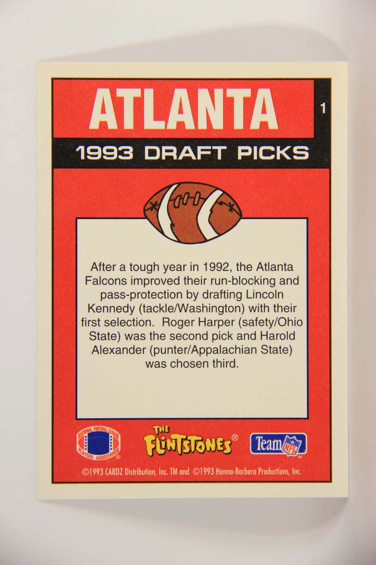 The Flintstones NFL 1993 Trading Card #1 Atlanta Falcons ENG L014196