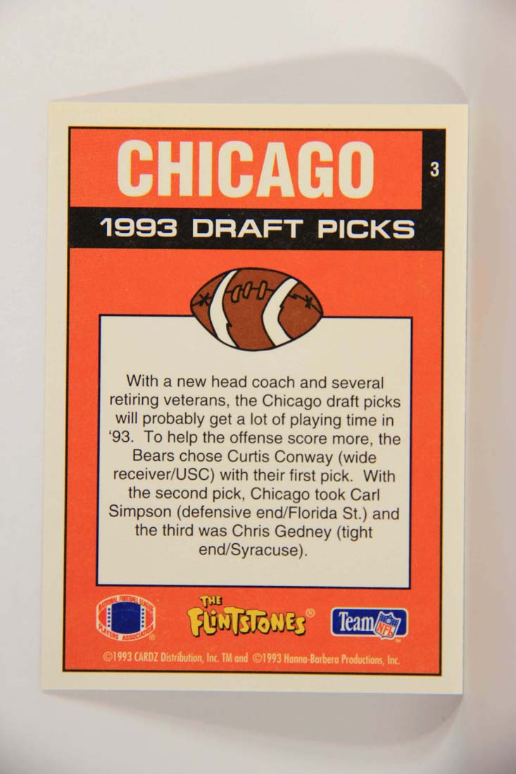 The Flintstones NFL 1993 Trading Card #3 Chicago Bears ENG L014198