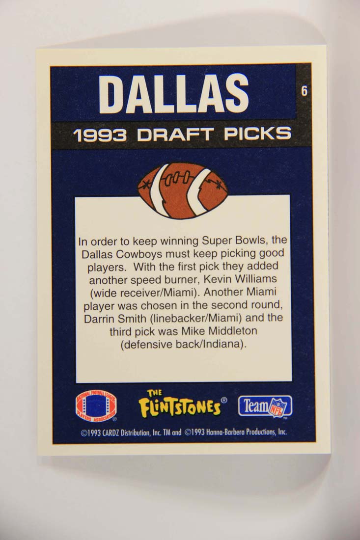 The Flintstones NFL 1993 Trading Card #6 Dallas Cowboys ENG L014201