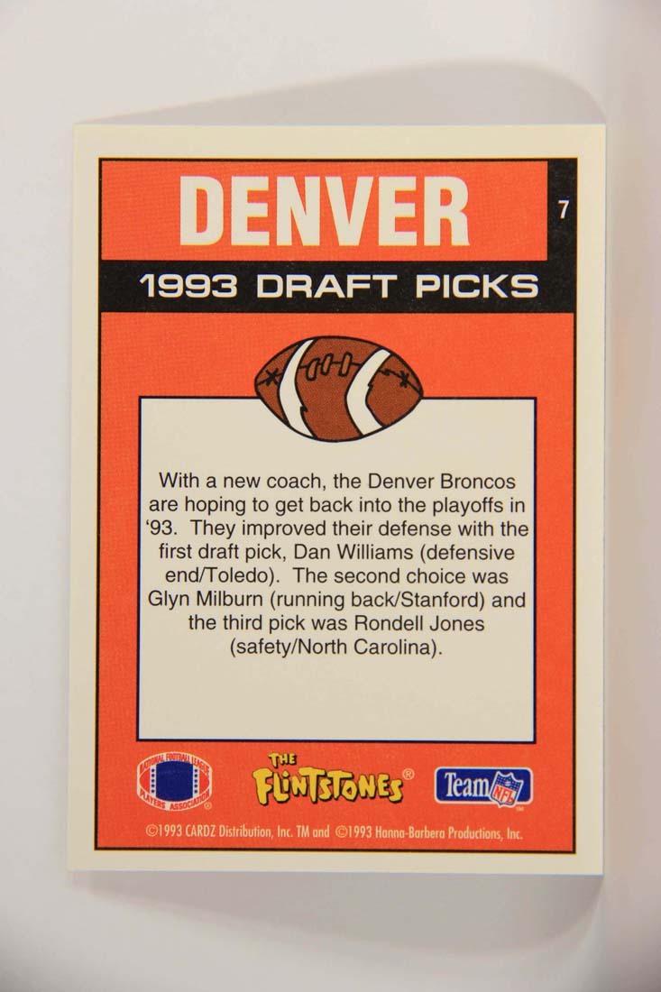 The Flintstones NFL 1993 Trading Card #7 Denver Broncos ENG L014202