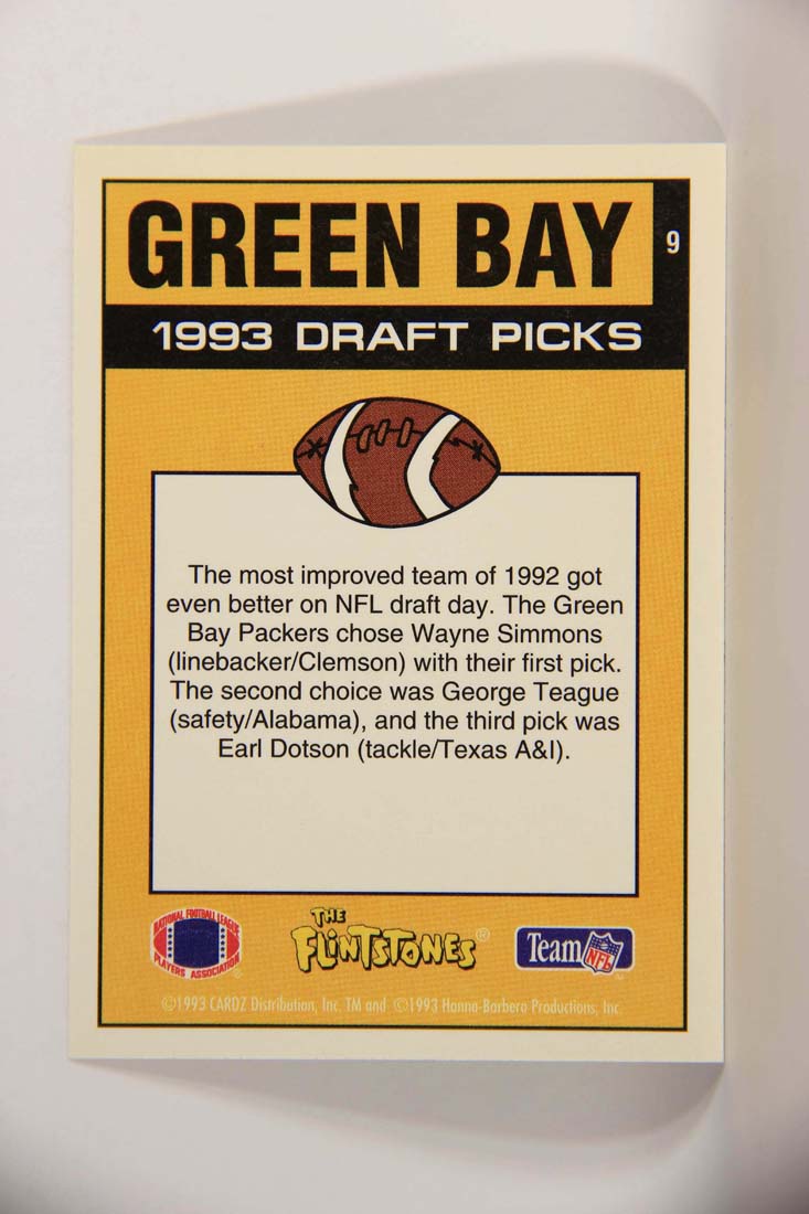 The Flintstones NFL 1993 Trading Card #9 Green Bay Packers ENG L014204