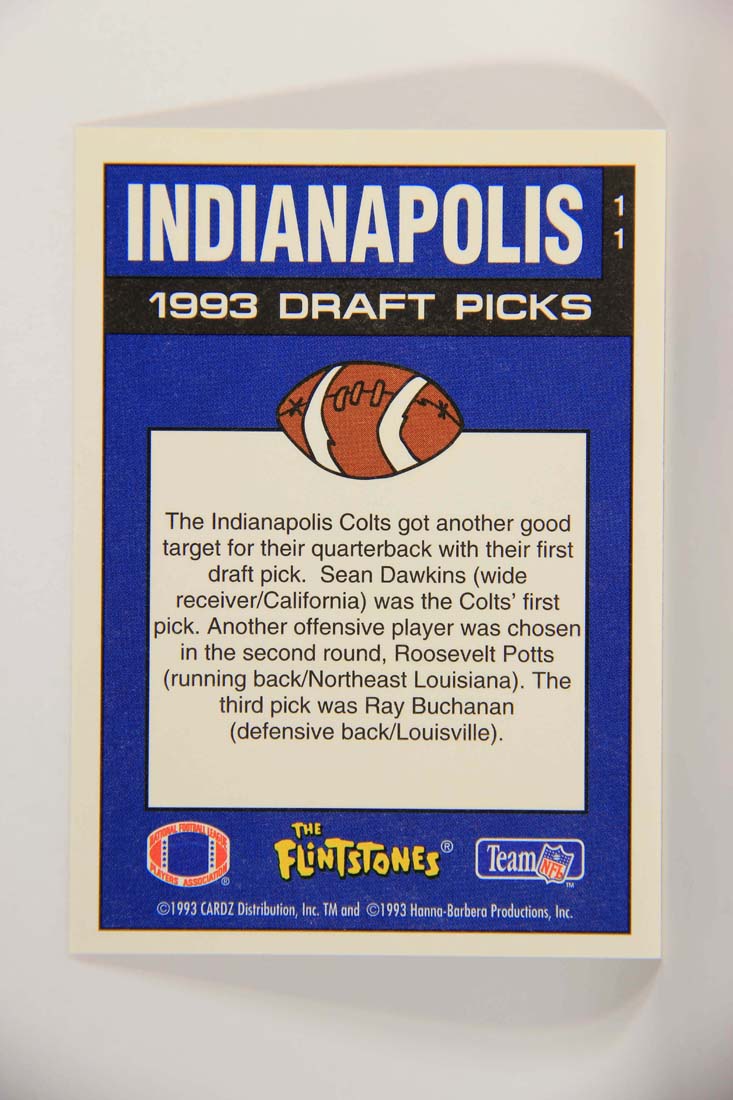The Flintstones NFL 1993 Trading Card #11 Indianapolis Colts ENG L014206