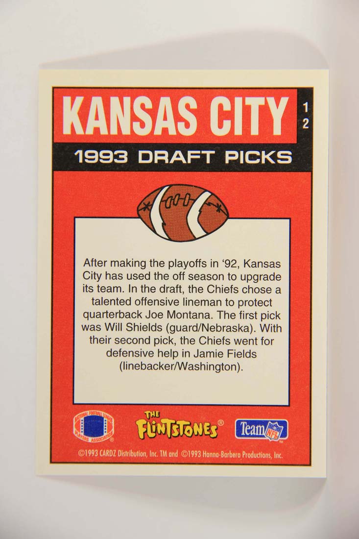 The Flintstones NFL 1993 Trading Card #12 Kansas City Chiefs ENG L014207