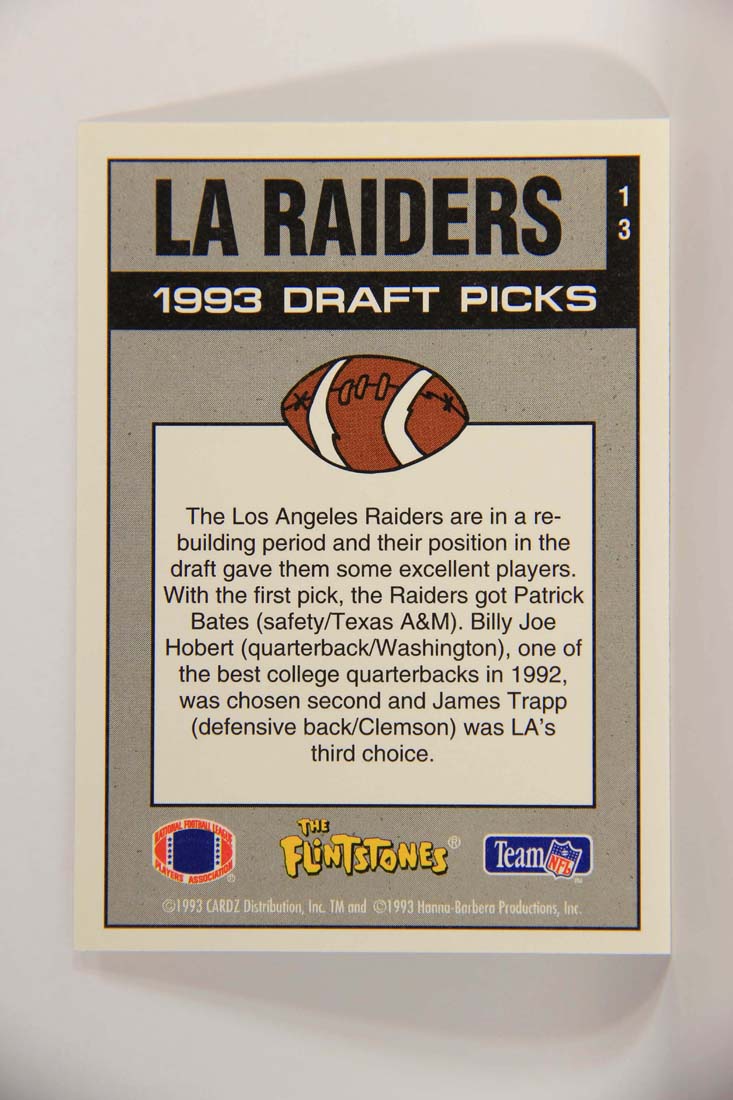The Flintstones NFL 1993 Trading Card #13 LA Raiders ENG L014209