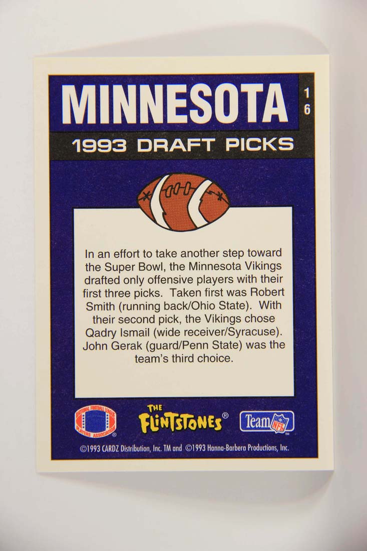 The Flintstones NFL 1993 Trading Card #16 Minnesota Vikings ENG L014211