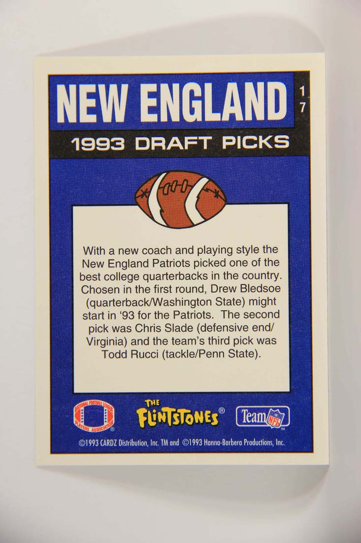 The Flintstones NFL 1993 Trading Card #17 New England Patriots ENG L014212