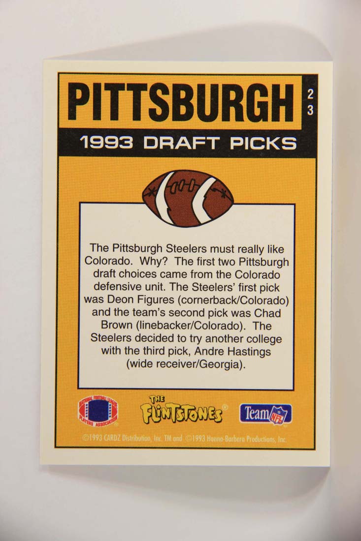 The Flintstones NFL 1993 Trading Card #23 Pittsburgh Steelers ENG L014218