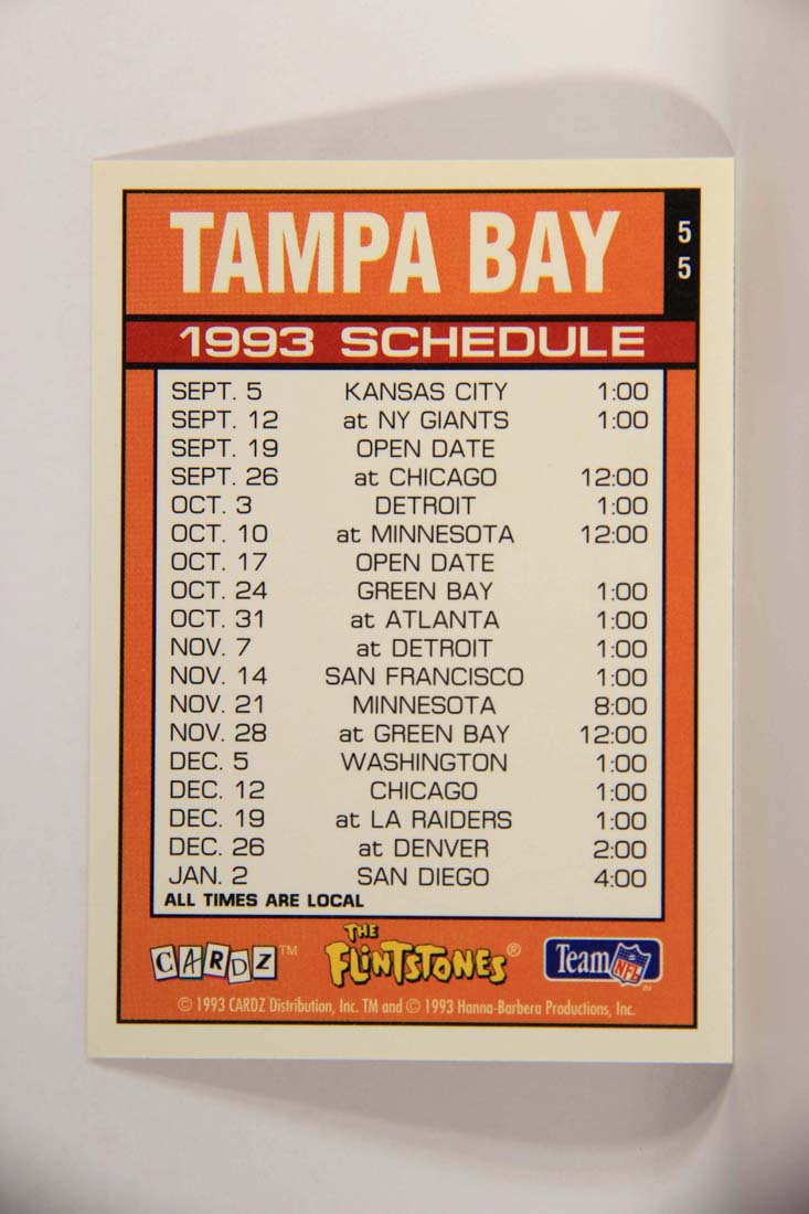 The Flintstones NFL 1993 Trading Card #55 Tampa Bay Buccaneers ENG L014250