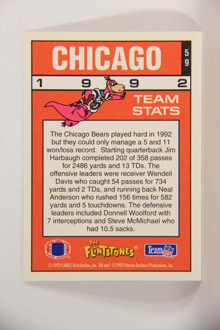 The Flintstones NFL 1993 Trading Card #59 Chicago Bears ENG L014254