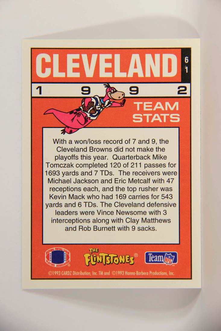 The Flintstones NFL 1993 Trading Card #61 Cleveland Browns ENG L014256