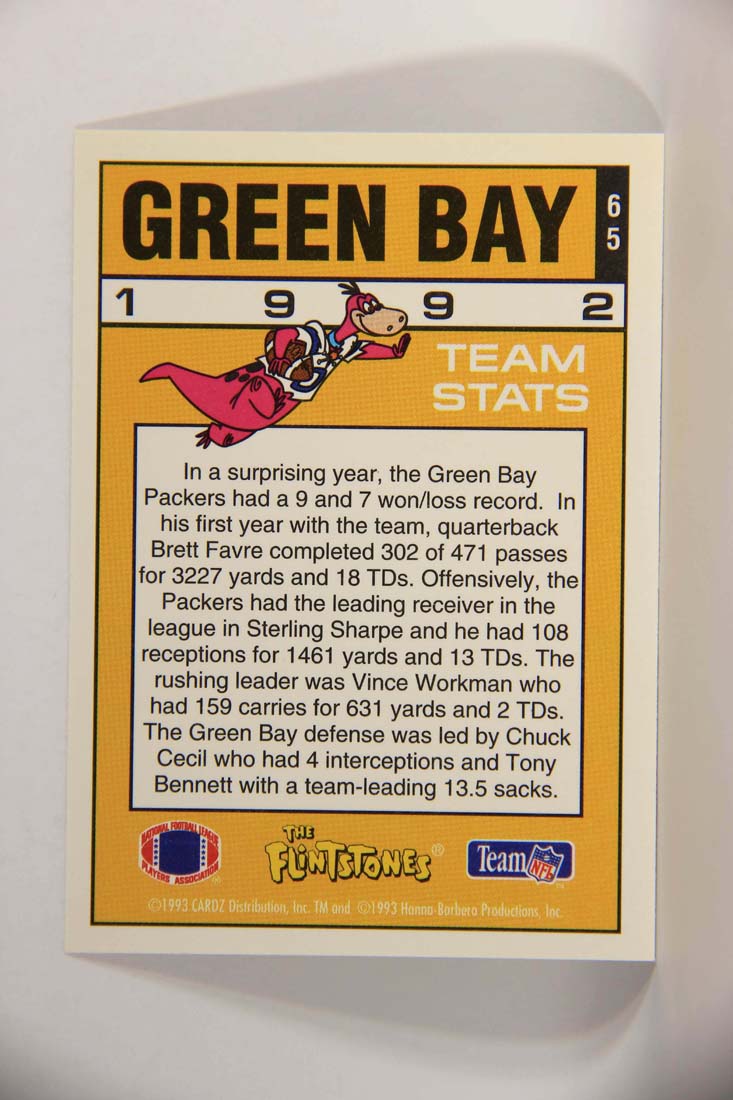 The Flintstones NFL 1993 Trading Card #65 Green Bay Packers ENG L014260