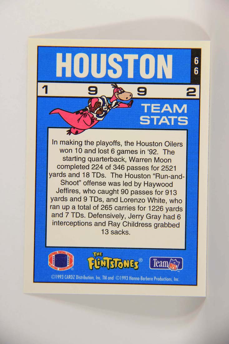 The Flintstones NFL 1993 Trading Card #66 Houston Oilers ENG L014261