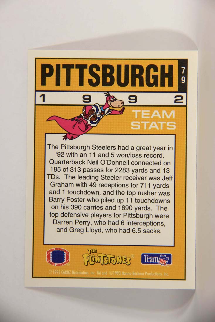 The Flintstones NFL 1993 Trading Card #79 Pittsburgh Steelers ENG L014274