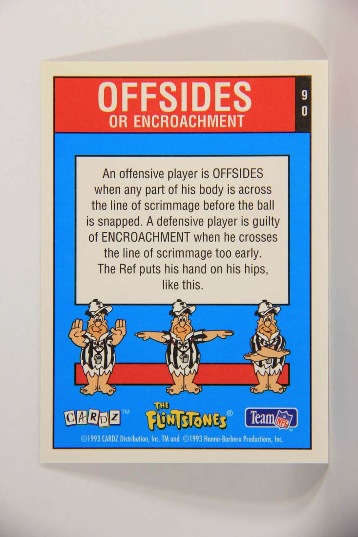 The Flintstones NFL 1993 Trading Card #90 Offsides Or Encroachment ENG L014285