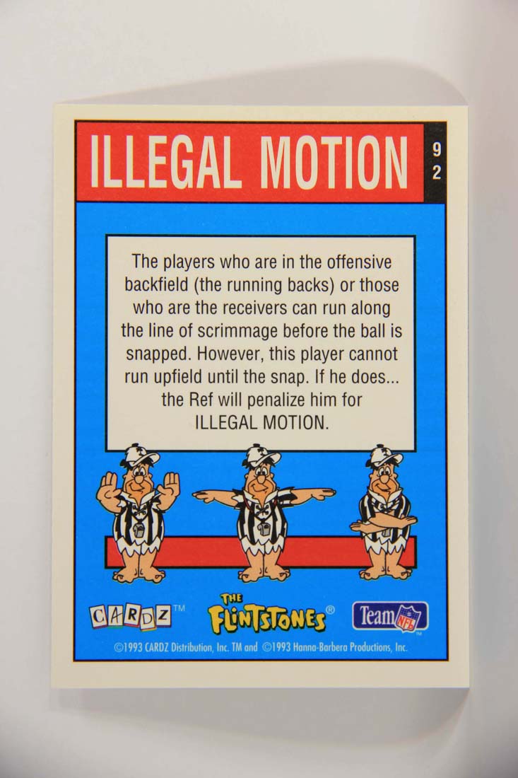 The Flintstones NFL 1993 Trading Card #92 Illegal Motion ENG L014287