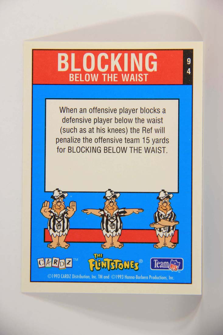 The Flintstones NFL 1993 Trading Card #94 Blocking Below The Waist ENG L014289