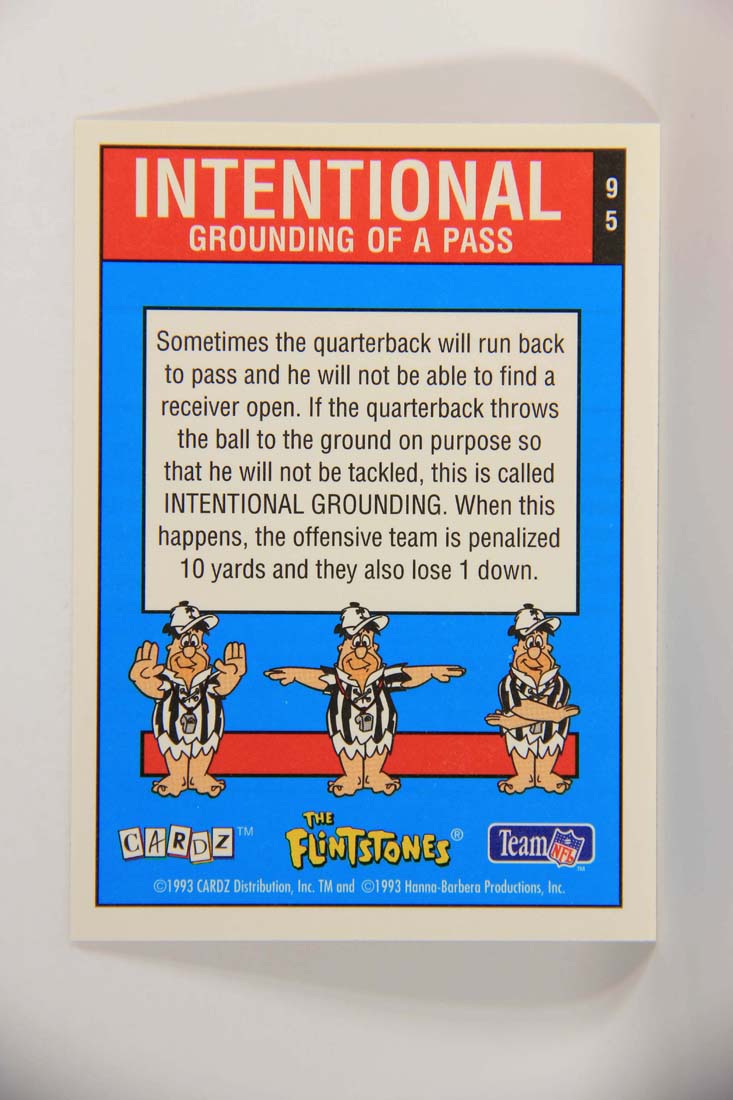 The Flintstones NFL 1993 Trading Card #95 Intentional Grounding Of A Pass ENG L014290
