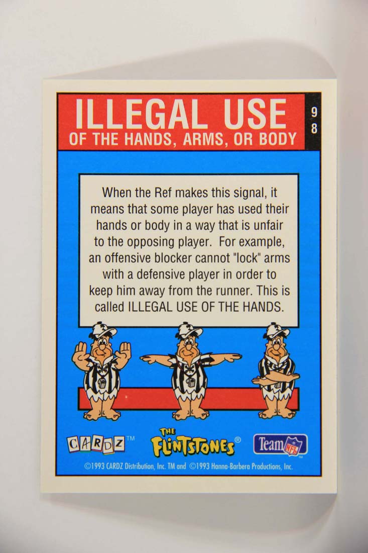 The Flintstones NFL 1993 Trading Card #98 Illegal Use Of The Hands Arms Or Body ENG L014293