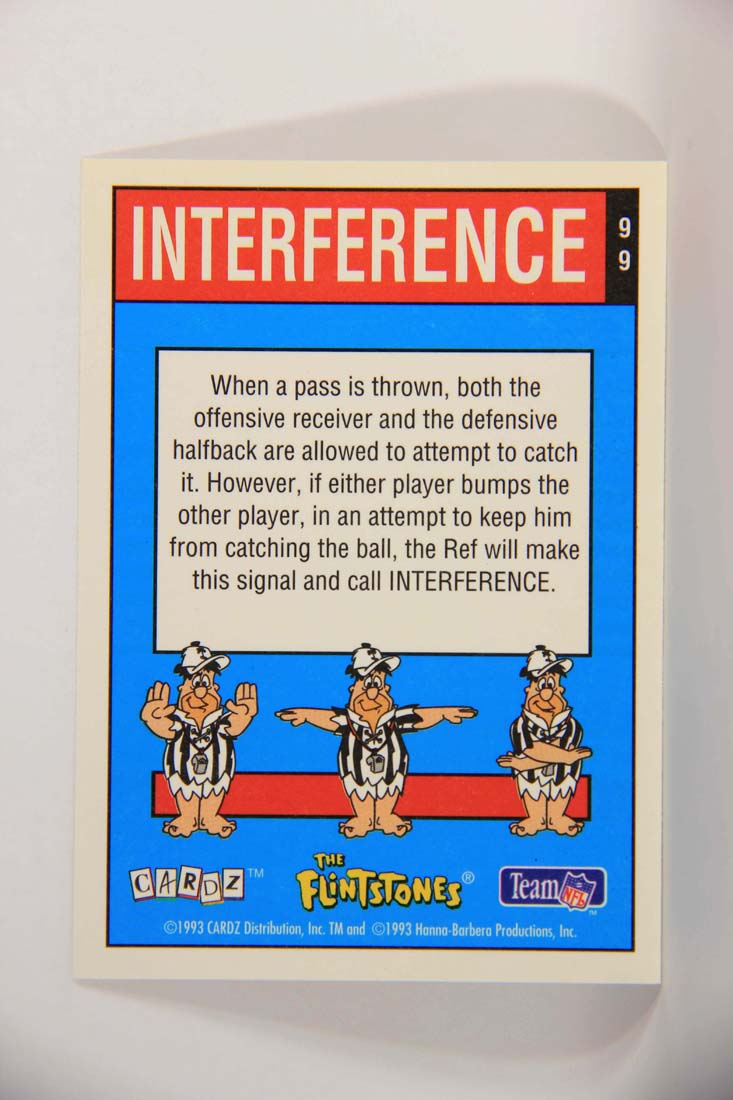 The Flintstones NFL 1993 Trading Card #99 Interference ENG L014294