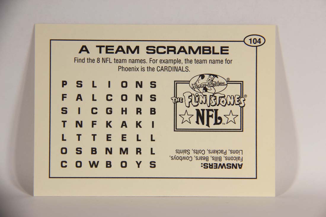 The Flintstones NFL 1993 Trading Card #104 A Team Scramble ENG L014299
