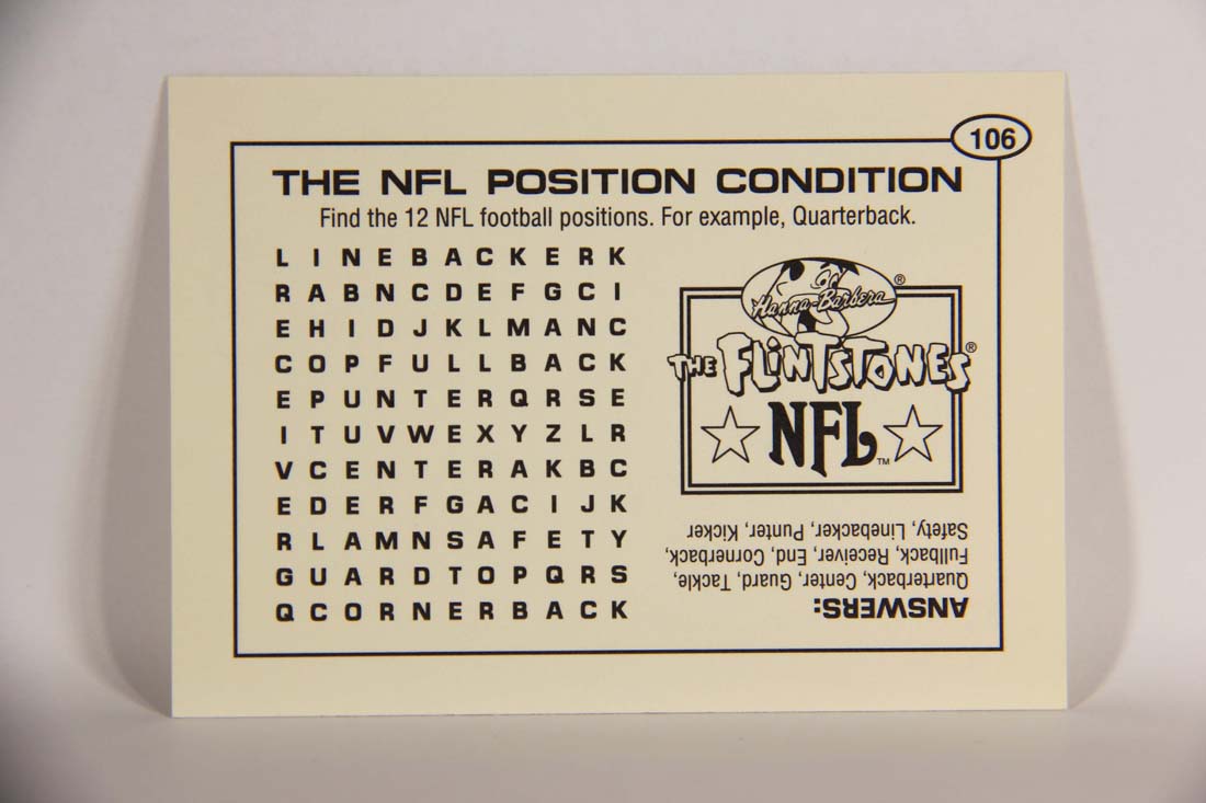 The Flintstones NFL 1993 Trading Card #106 The NFL Position Condition ENG L014301