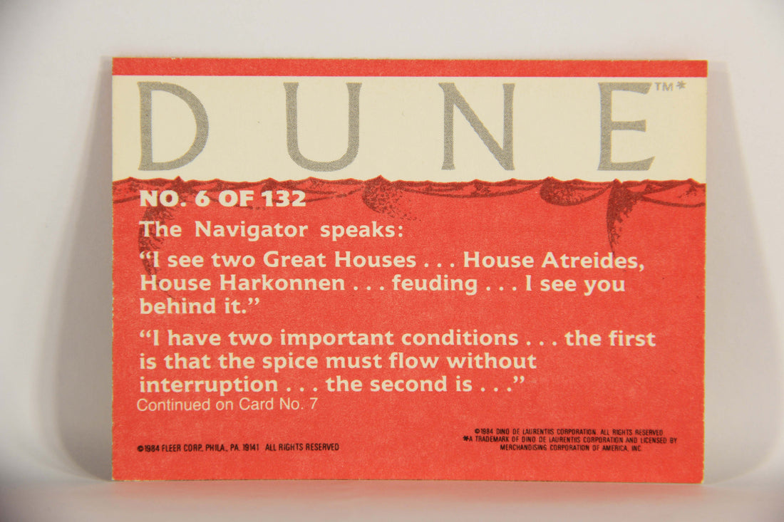 Dune 1984 Trading Card #6 The Navigator Reveals Himself L014311