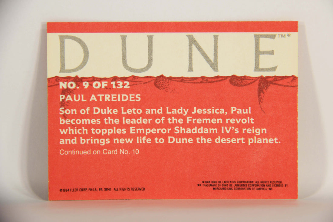 Dune 1984 Trading Card #9 Paul Atreides L014314