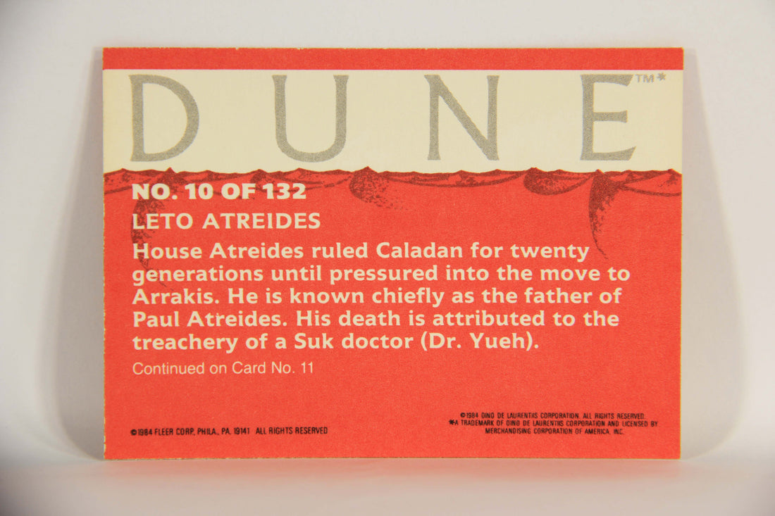 Dune 1984 Trading Card #10 Duke Leto L014315