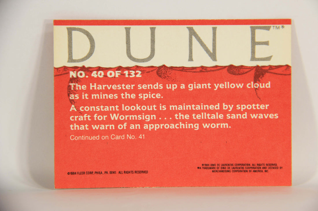Dune 1984 Trading Card #40 A Harvester Is Spotted L014345