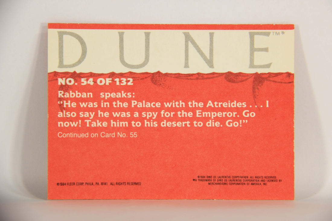 Dune 1984 Trading Card #54 Rabban Tears Off Dr. Kynes' Stillsuit L014359