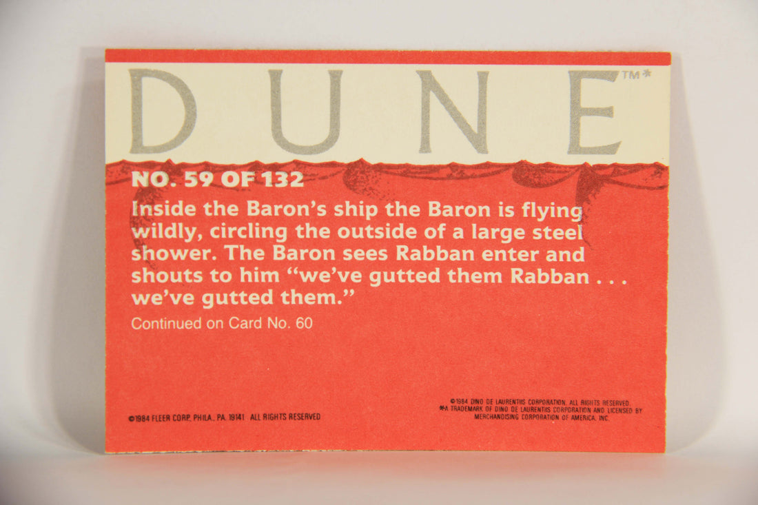 Dune 1984 Trading Card #59 Rabban We've Gutted Them L014364