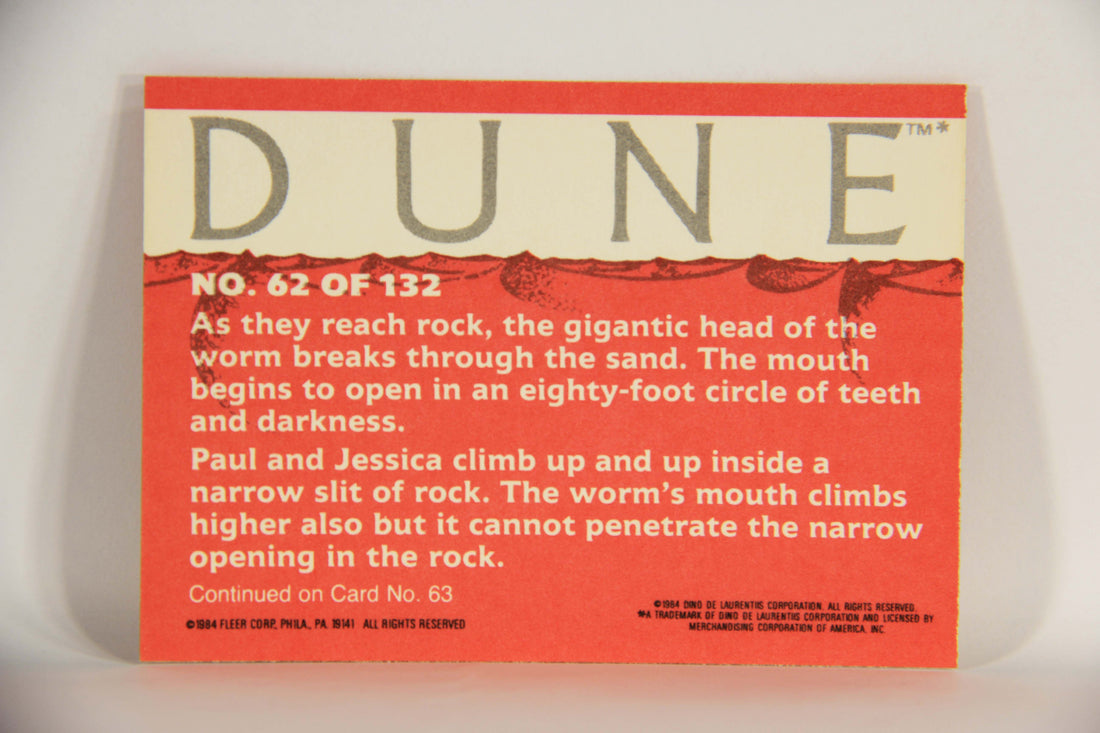 Dune 1984 Trading Card #62 Escaping Into The Rocks L014367