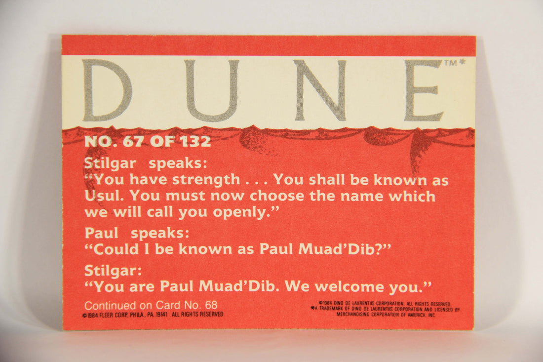 Dune 1984 Trading Card #67 Accepted Into The Fremen Tribe L014372