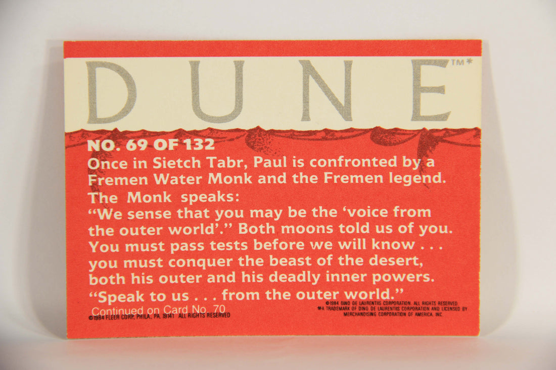 Dune 1984 Trading Card #69 A Fremen Water Monk Speaks To Paul L014374
