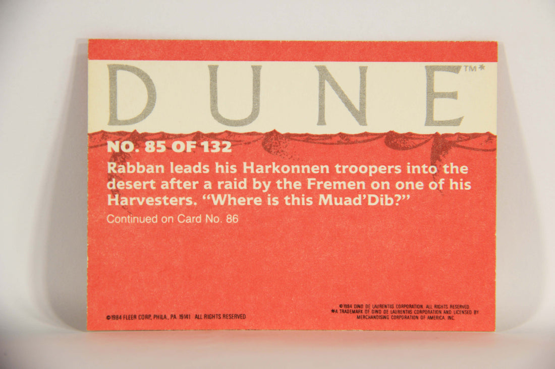 Dune 1984 Trading Card #85 Rabban And Harkonnens In The Desert L014390