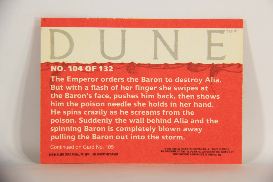 Dune 1984 Trading Card #104 Baron Give This Little Abomination To The Storm L014409