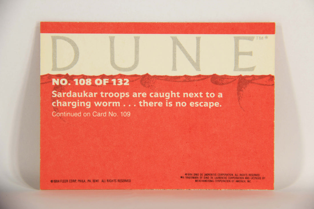 Dune 1984 Trading Card #108 Crushed By A Giant Worm L014413