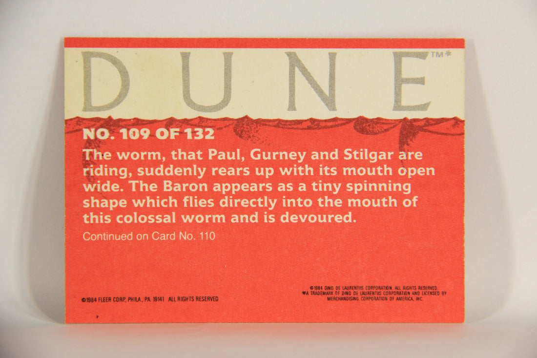 Dune 1984 Trading Card #109 The Worm That Ate The Baron L014414