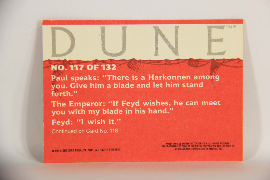Dune 1984 Trading Card #117 Paul Faces His Last Harkonnen In Battle L014422
