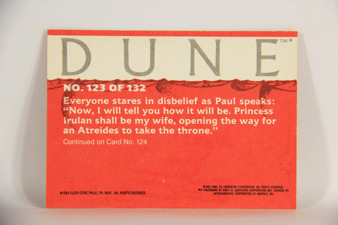 Dune 1984 Trading Card #123 Now I Will Tell You How It Will Be L014428