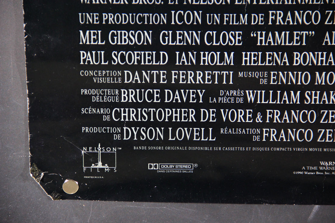 Hamlet 1990 Movie Poster Rolled 27 x 40 French Franco Zeffirelli Mel Gibson L015932